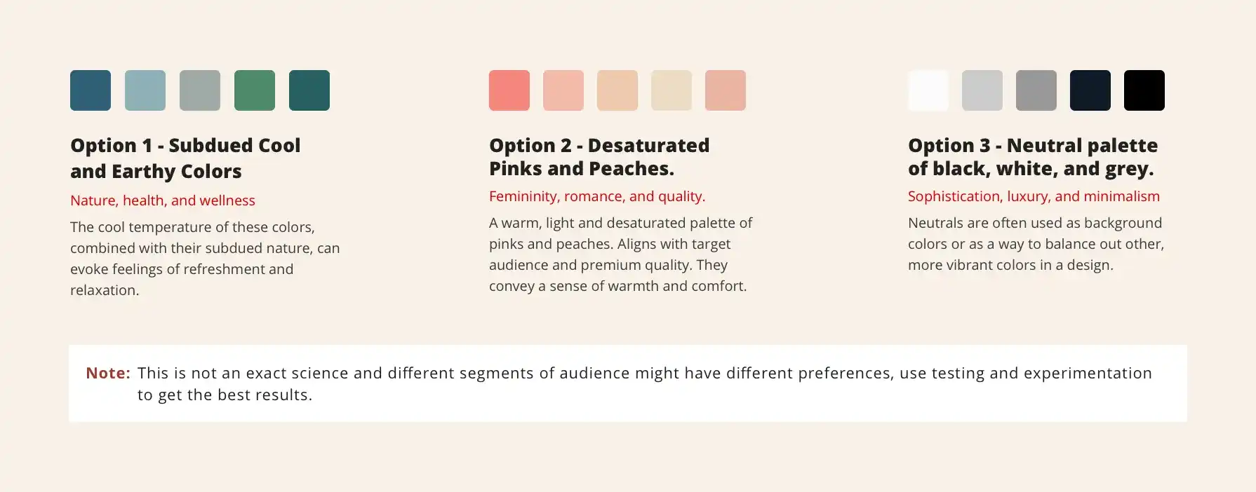 Three Colour Palettes